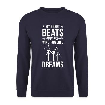 Windkraftanlagentechniker Windmühle - Unisex Pullover - Navy - Vorne - Alina (178cm) & Michal (187cm)