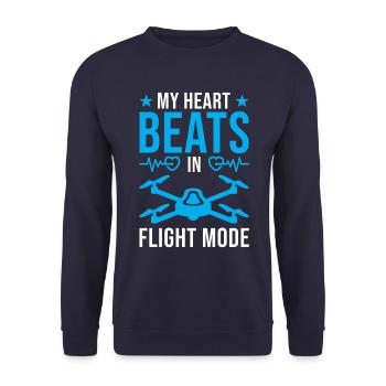 Drone Pilot Design Flight Mode - Unisex Sweatshirt - navy - Front - Alina (178cm) & Michal (187cm)