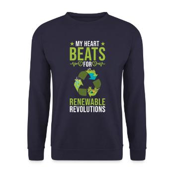 Recycle Environmentalist Green Environment Reuse - Unisex Sweatshirt - navy - Front - Alina (178cm) & Michal (187cm)