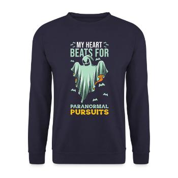 Geisterjäger Paranormaler Ermittler Geisterjagd - Unisex Pullover - Navy - Vorne - Alina (178cm) & Michal (187cm)