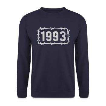 Anniversaire Vintage 1993 fil de fer barbelé - Sweat-shirt Unisexe - marine - Devant - Alina (178cm) & Michal (187cm)