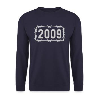 Birthday Vintage 2009 Barbed Wire - Unisex Sweatshirt - navy - Front - Alina (178cm) & Michal (187cm)