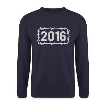 Anniversaire Vintage 2016 fil de fer barbelé - Sweat-shirt Unisexe - marine - Devant - Alina (178cm) & Michal (187cm)
