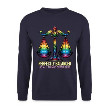 Libra Star Sign Balance & Harmony Art - Unisex Sweatshirt - navy - Front - Alina (178cm) & Michal (187cm)