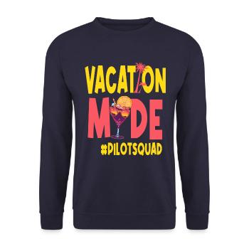 Pilot Urlaub Vacy Modus Pilotsquad - Unisex Pullover - Navy - Vorne - Alina (178cm) & Michal (187cm)