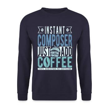 Instant Composer Just Add Coffee - Unisex Sweatshirt - navy - Front - Alina (178cm) & Michal (187cm)