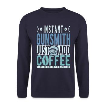 Instant-Büchsenmacher einfach Kaffee hinzufügen - Unisex Pullover - Navy - Vorne - Alina (178cm) & Michal (187cm)