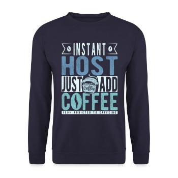 Hôte instantané Il suffit d’ajouter du café - Sweat-shirt Unisexe - marine - Devant - Alina (178cm) & Michal (187cm)