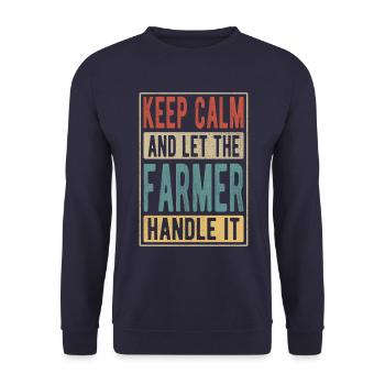 Farmer Retro Geschenk - Unisex Pullover - Navy - Vorne - Alina (178cm) & Michal (187cm)