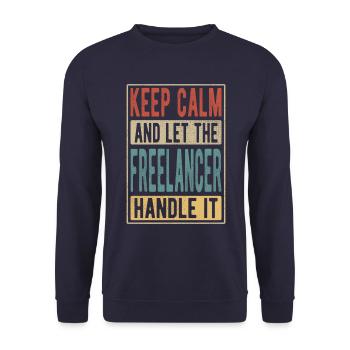 Freelancer Retro Gift - Unisex Sweatshirt - navy - Front - Alina (178cm) & Michal (187cm)