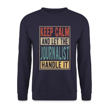 Journalist Retro Gift - Unisex Sweatshirt - navy - Front - Alina (178cm) & Michal (187cm)