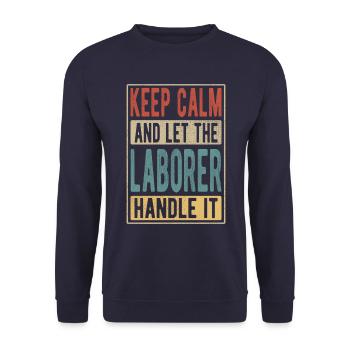 Laborer Retro Gift - Unisex Sweatshirt - navy - Front - Alina (178cm) & Michal (187cm)