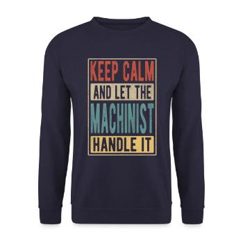 Machinist Retro Gift - Unisex Sweatshirt - navy - Front - Alina (178cm) & Michal (187cm)