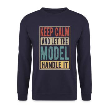 Modèle Retro Gift - Sweat-shirt Unisexe - marine - Devant - Alina (178cm) & Michal (187cm)