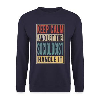 Sociologist Retro Gift - Unisex Sweatshirt - navy - Front - Alina (178cm) & Michal (187cm)