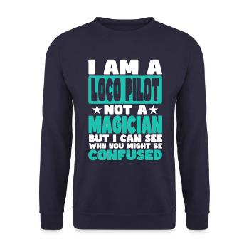 Lok-Pilot - Unisex Pullover - Navy - Vorne - Alina (178cm) & Michal (187cm)