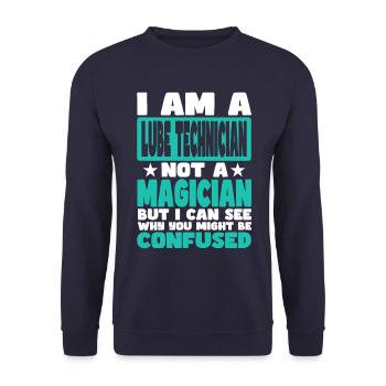 Lube Technician - Unisex Sweatshirt - navy - Front - Alina (178cm) & Michal (187cm)