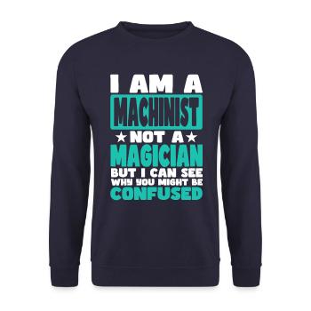 Machinist - Unisex Sweatshirt - navy - Front - Alina (178cm) & Michal (187cm)