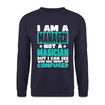 Manager - Unisex Sweatshirt - navy - Front - Alina (178cm) & Michal (187cm)