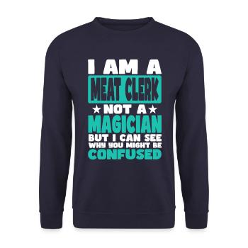 Commis aux viandes - Sweat-shirt Unisexe - marine - Devant - Alina (178cm) & Michal (187cm)