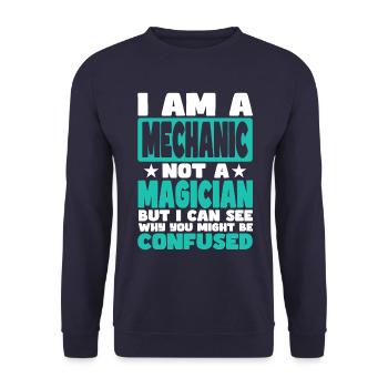 Mechanic - Unisex Sweatshirt - navy - Front - Alina (178cm) & Michal (187cm)