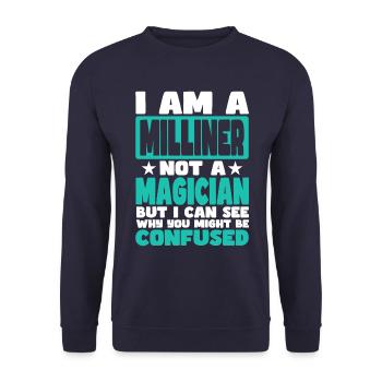 Milliner - Unisex Sweatshirt - navy - Front - Alina (178cm) & Michal (187cm)