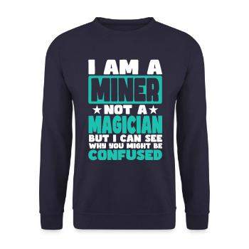 Miner - Unisex Sweatshirt - navy - Front - Alina (178cm) & Michal (187cm)