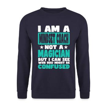 Mindset Coach - Unisex Pullover - Navy - Vorne - Alina (178cm) & Michal (187cm)