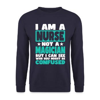 Nurse - Unisex Sweatshirt - navy - Front - Alina (178cm) & Michal (187cm)