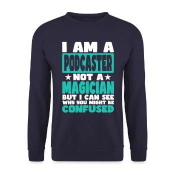 Podcaster - Unisex Sweatshirt - navy - Front - Alina (178cm) & Michal (187cm)