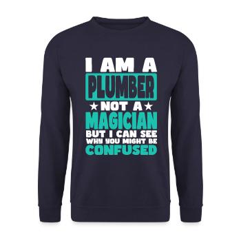 Plumber - Unisex Sweatshirt - navy - Front - Alina (178cm) & Michal (187cm)