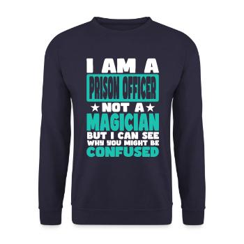 Gardien de prison - Sweat-shirt Unisexe - marine - Devant - Alina (178cm) & Michal (187cm)