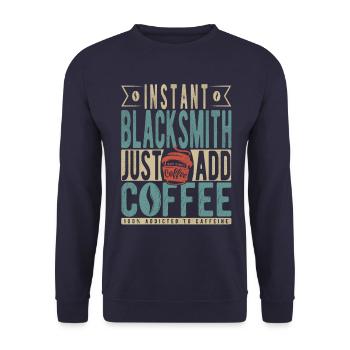 Forgeron instantané Il suffit d’ajouter du café - Sweat-shirt Unisexe - marine - Devant - Alina (178cm) & Michal (187cm)