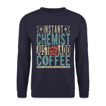 Instant-Apotheke Fügen Sie einfach Kaffee hinzu - Unisex Pullover - Navy - Vorne - Alina (178cm) & Michal (187cm)