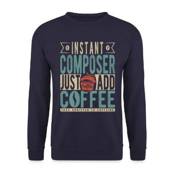 Instant Composer Just Add Coffee - Unisex Sweatshirt - navy - Front - Alina (178cm) & Michal (187cm)