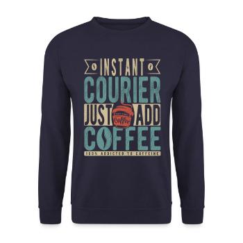 Instant Courier Just Add Coffee - Unisex Sweatshirt - navy - Front - Alina (178cm) & Michal (187cm)