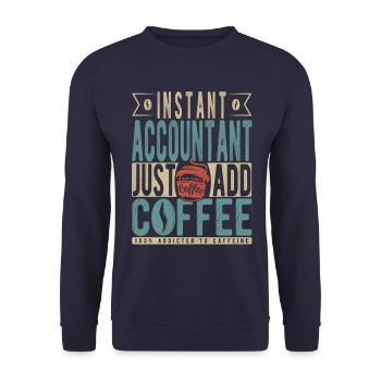 Comptable instantané Il suffit d’ajouter du café - Sweat-shirt Unisexe - marine - Devant - Alina (178cm) & Michal (187cm)