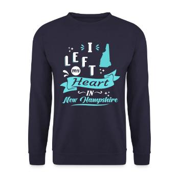 New Hampshire Souvenir Liebe - Unisex Pullover - Navy - Vorne - Alina (178cm) & Michal (187cm)