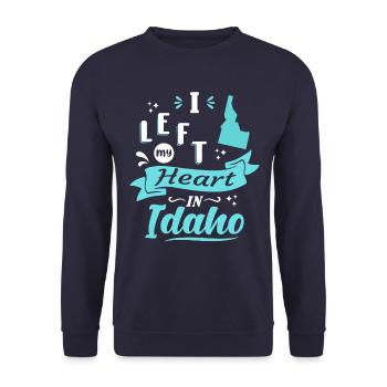 Idaho Souvenir Love - Unisex Sweatshirt - navy - Front - Alina (178cm) & Michal (187cm)