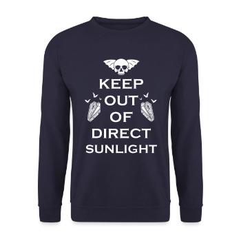 Keep Out Of Direct Sunlight Vampire - Unisex Sweatshirt - navy - Front - Alina (178cm) & Michal (187cm)