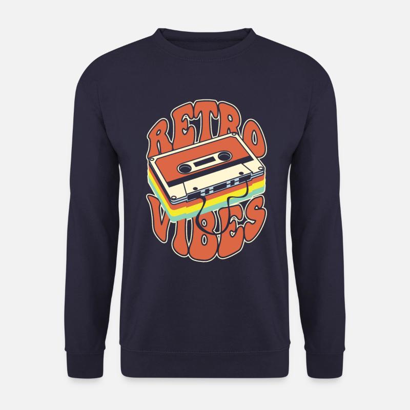 Retro Vibes Cassette Tape Nostalgia - Unisex Sweatshirt - navy
