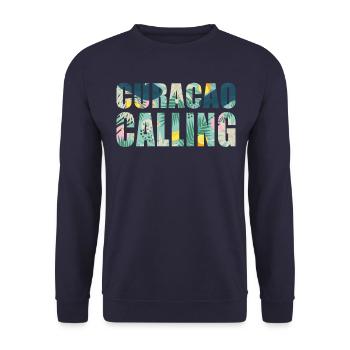 Curacao Calling Tropical Vibes - Unisex Sweatshirt - navy - Front - Alina (178cm) & Michal (187cm)