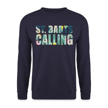 Saint-Barthélemy appelle l’évasion tropicale - Sweat-shirt Unisexe - marine - Devant - Alina (178cm) & Michal (187cm)