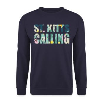 Saint-Kitts appelant Tropical Vibes Souvenir - Sweat-shirt Unisexe - marine - Devant - Alina (178cm) & Michal (187cm)