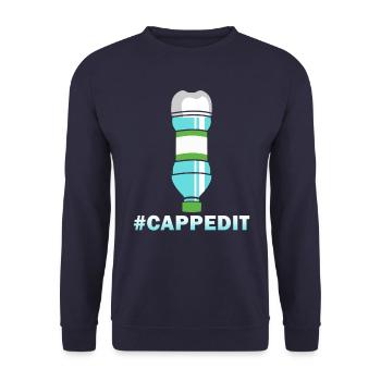 Bottle Flip #Cappedit - Unisex Pullover - Navy - Vorne - Alina (178cm) & Michal (187cm)