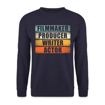 Filmmaker Producer Writer Actor - Unisex Sweatshirt - navy - Front - Alina (178cm) & Michal (187cm)