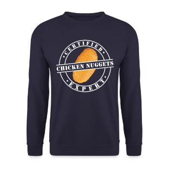 Certified Chicken Nuggets Expert Emblem - Unisex Sweatshirt - navy - Front - Alina (178cm) & Michal (187cm)