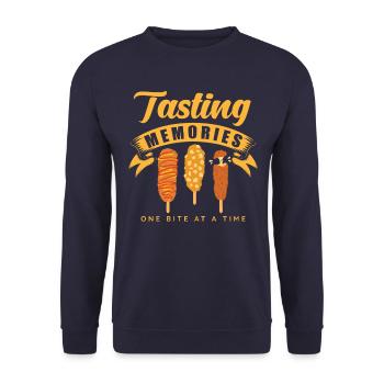 Corn Dogs - Unisex Pullover - Navy - Vorne - Alina (178cm) & Michal (187cm)