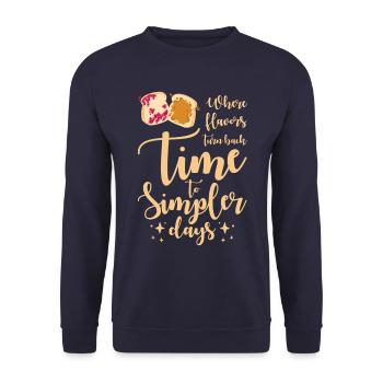 Time To Simpler Days PB&J Nostalgia - Unisex Sweatshirt - navy - Front - Alina (178cm) & Michal (187cm)