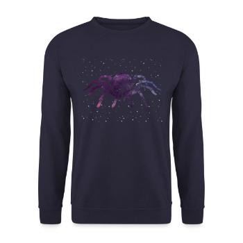 Himmlische Spinne Sternenmuster - Unisex Pullover - Navy - Vorne - Alina (178cm) & Michal (187cm)